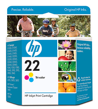 Genuine HP Inkjet Cartridge 22 Tri-Colour